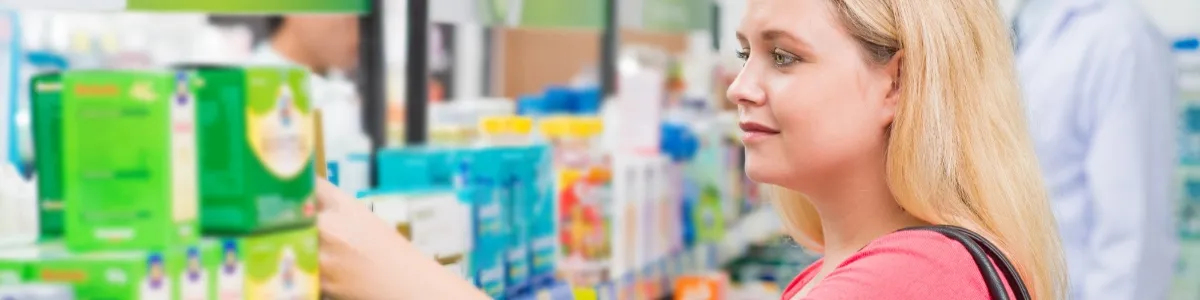 Woman shopping in pharmacy