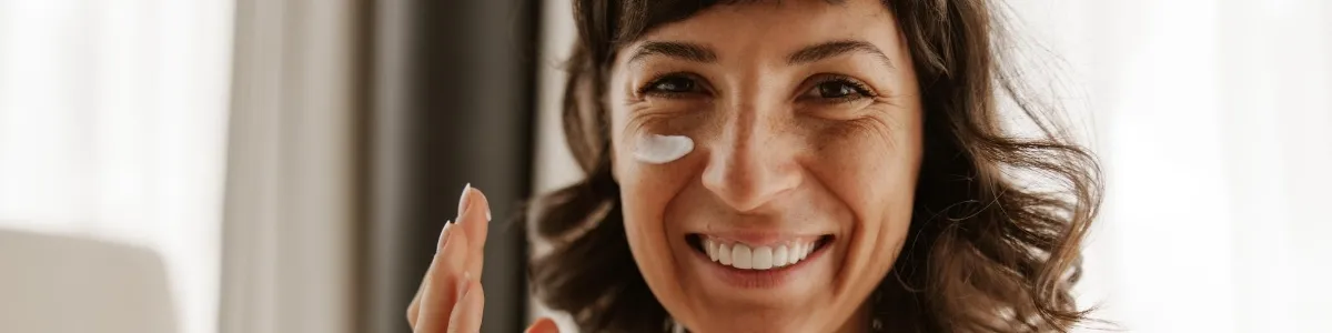 woman with face cream
