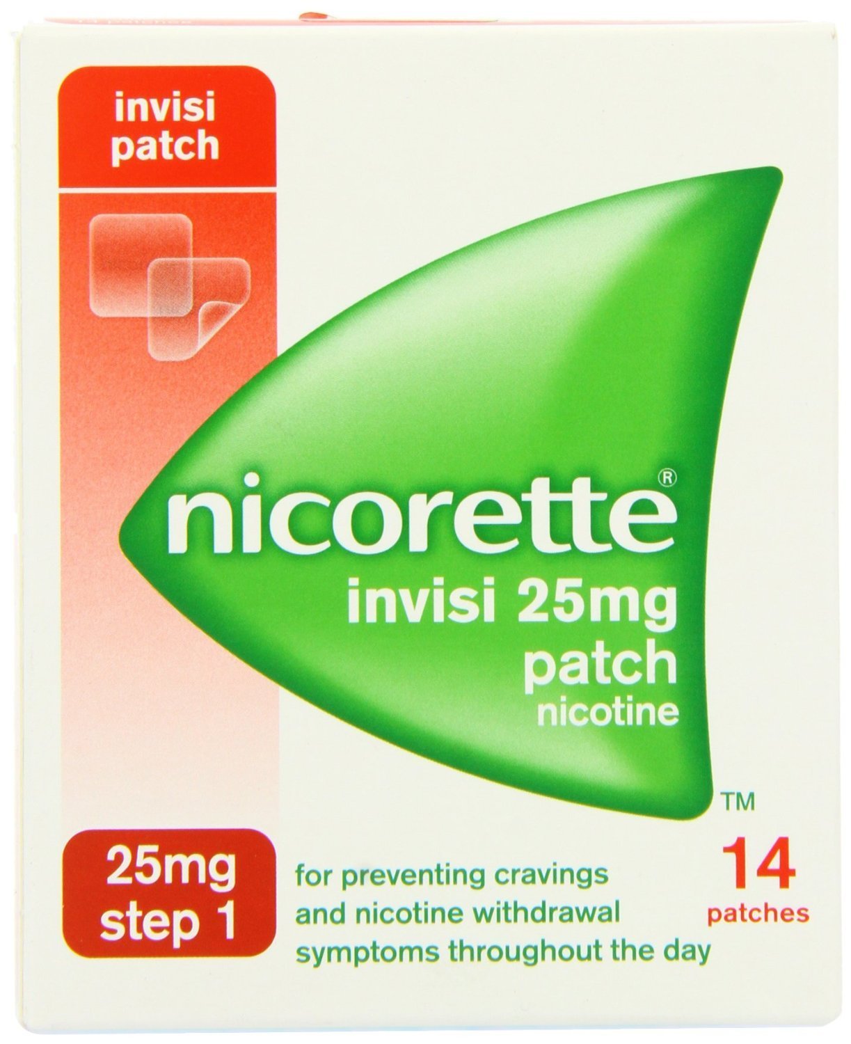Nicorette Invisi Extra Strength Step 1 25mg / 16 hours Transdermal Patch - 14 Patches 